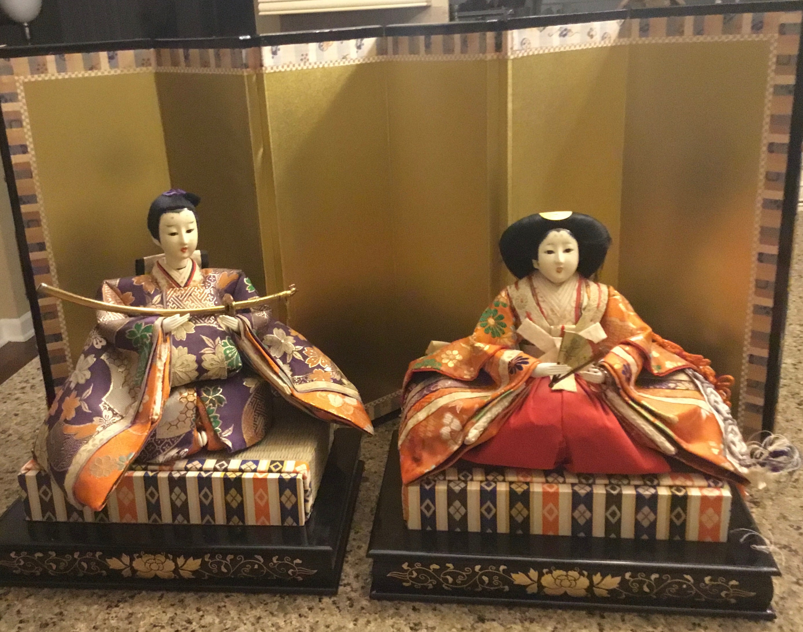 Mid Century Japanese Dolls Emperor and Empress Set of 2 Etsy
