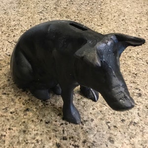 Antique Pig - Cast Iron Money Bank - Door Stopper - Farmhouse decor - 1920’s