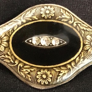 Catherine Popesco Art Deco Style Enamel Brooch - Made in France - 1980’s