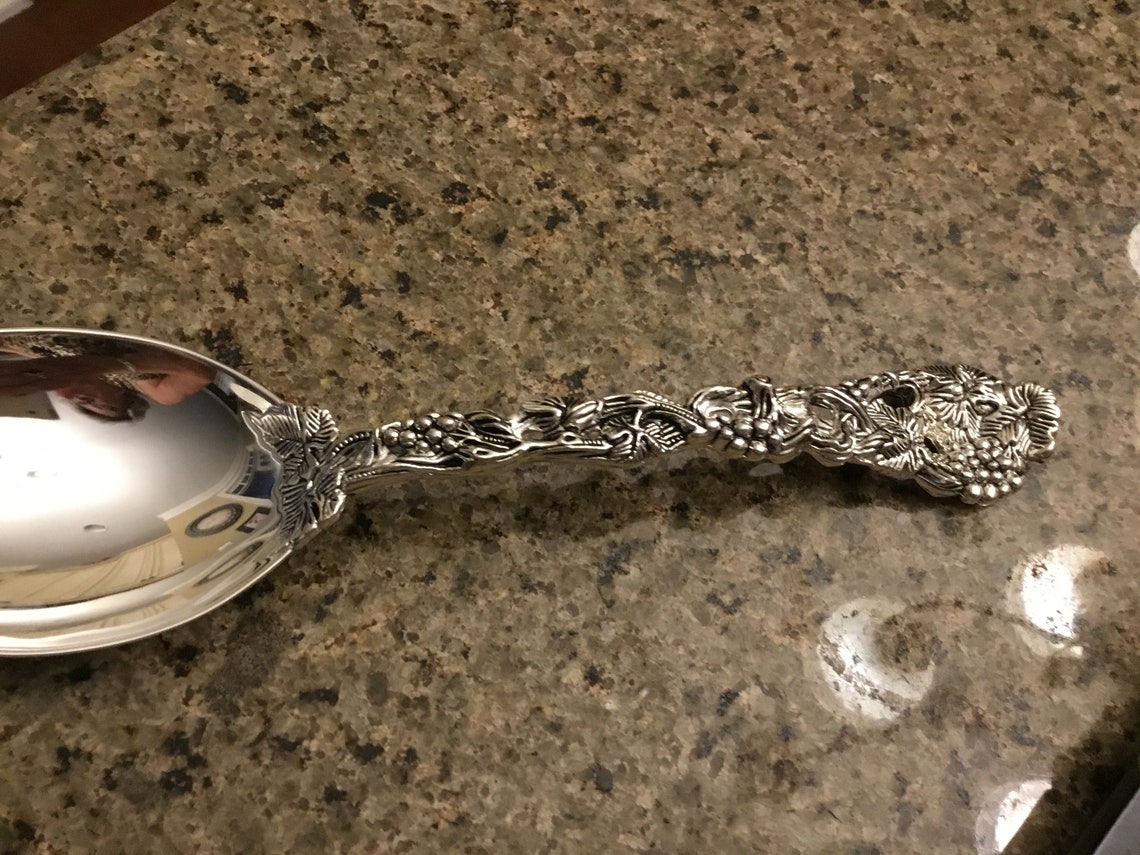 Vintage Godinger Silver Art Co Silver Plated Serving Spoon Etsy