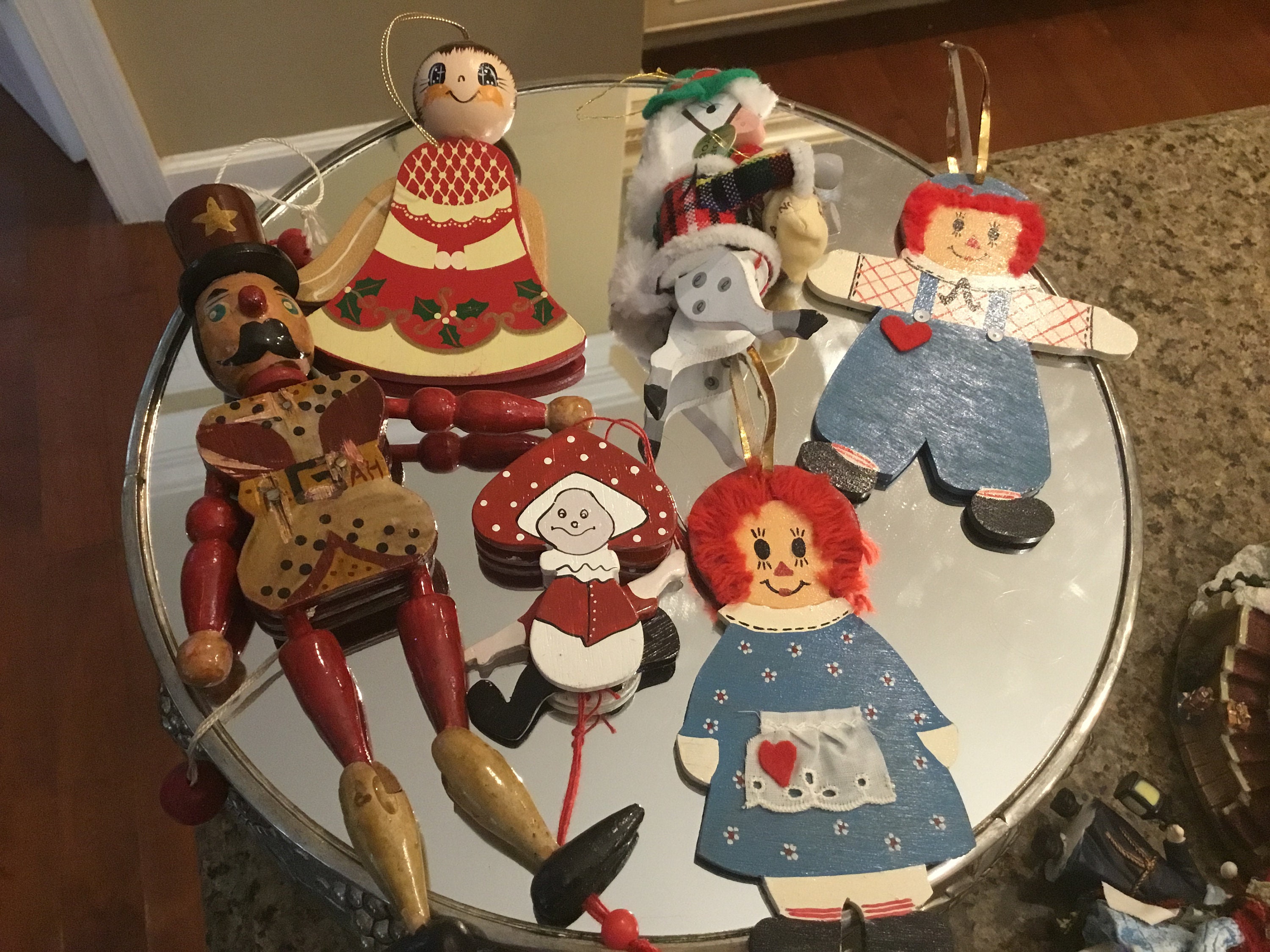 Vintage Wooden Christmas Ornaments 