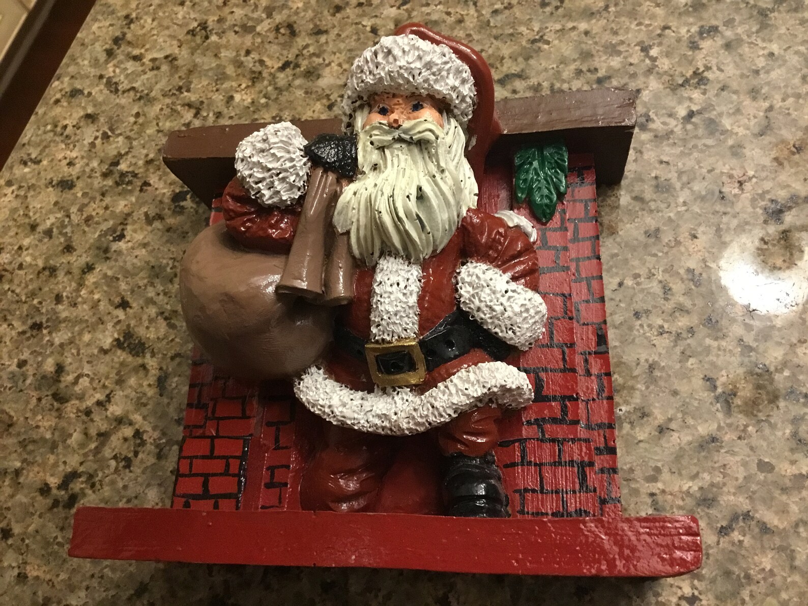 Hand Made Resin Shelf Sitter Figurine Santa Coming Down the Etsy