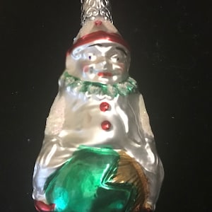 Inge Glass - West German Mercury Glass Vintage Clown Jester Ornament - 1950’s