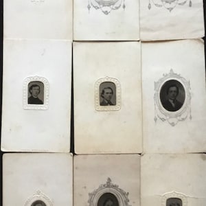 Ambrotype Photographs - Antique Ferrotypes - 1/16th Plates Set of 9 - Late 1800’s - New York