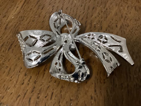 Kenneth Jay Lane - Pave Rhinestone Ribbon Bow Bro… - image 6