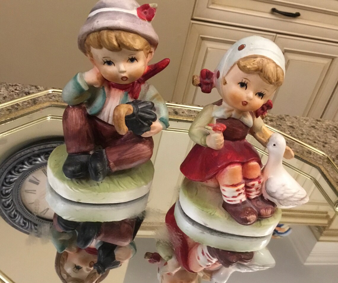 Vintage Porcelain Bisque Wales Figurines Children Boy and Etsy