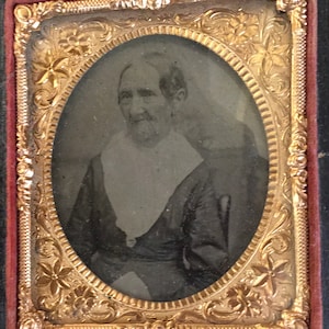 Antique Ambrotype of an Elderly Lady in Leather Case - 6th Plate Size - 1800’s