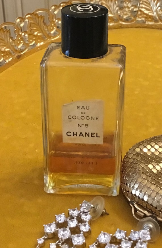 Rare Vintage Eau De Cologne No 5 Chanel - 2 Oz Splash Bottle