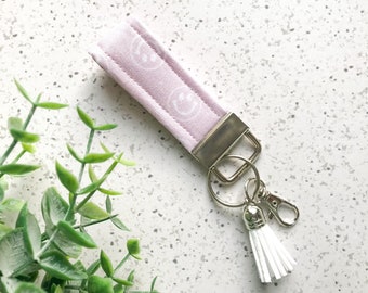 Pinky Promise Smiley Mini Fabric Key Fob Wristlet / Fabric Key Fob / Gift for Her / Key Fob Wristlet / Fabric / Accessory / Handmade
