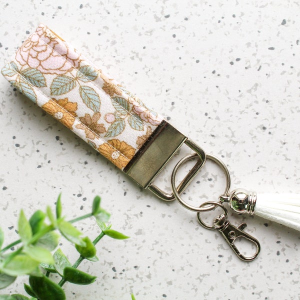 Golden Girl Mini Fabric Key Fob Wristlet / Fabric Key Fob / Gift for Her / Key Fob Wristlet / Eco-friendly Fabric / Accessory / Handmade