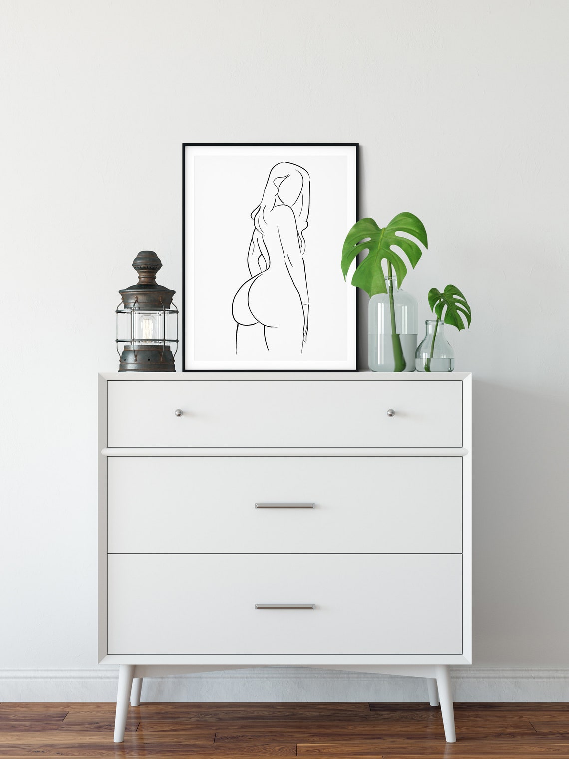 Nude Woman Back Butt Line Drawing Print Printable Wall Art Female nude-woman-back-butt-line-drawing-print-printable-wall-art-female