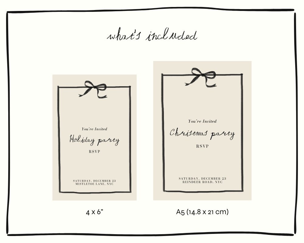 HOLIDAY PARTY INVITE Template Dinner Party Invite Hand Drawn Etsy