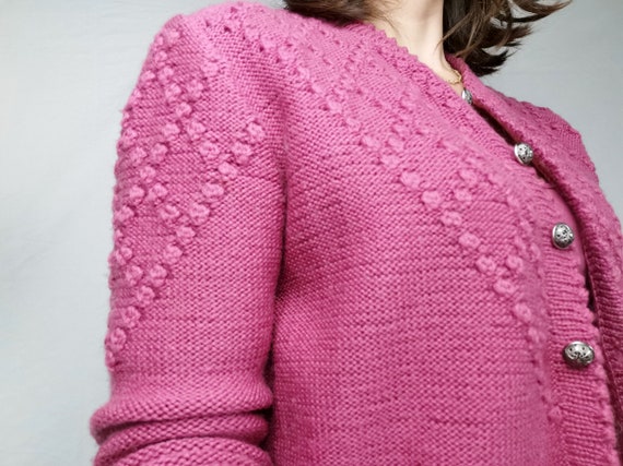 Hand Knitted Cardigan / XS-S / Color Berry / Austr