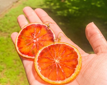 Blood Orange Real Fruit Earrings // The Fruitopia Collection