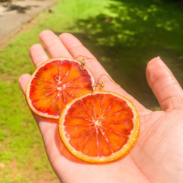 Blood Orange Real Fruit Earrings // The Fruitopia Collection