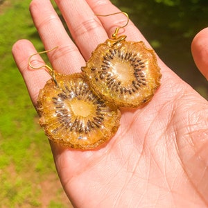 Kiwi Real Fruit Earrings // The Fruitopia Collection