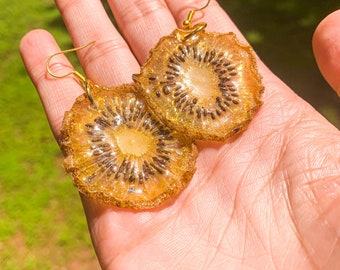 Kiwi Real Fruit Earrings // The Fruitopia Collection