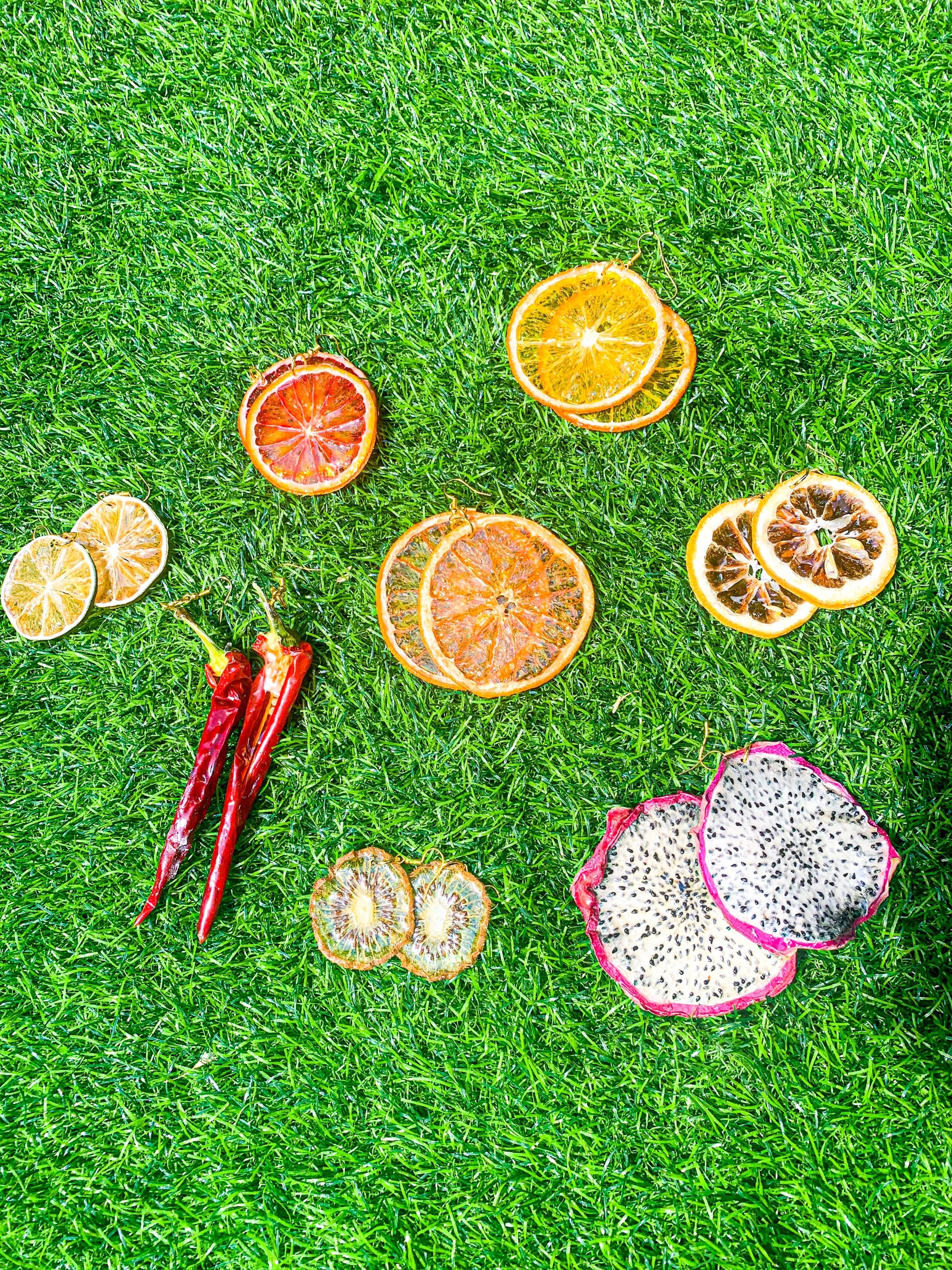 Orange Real Fruit Earrings // the Fruitopia Collection - Etsy