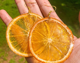 Orange Real Fruit Earrings // The Fruitopia Collection