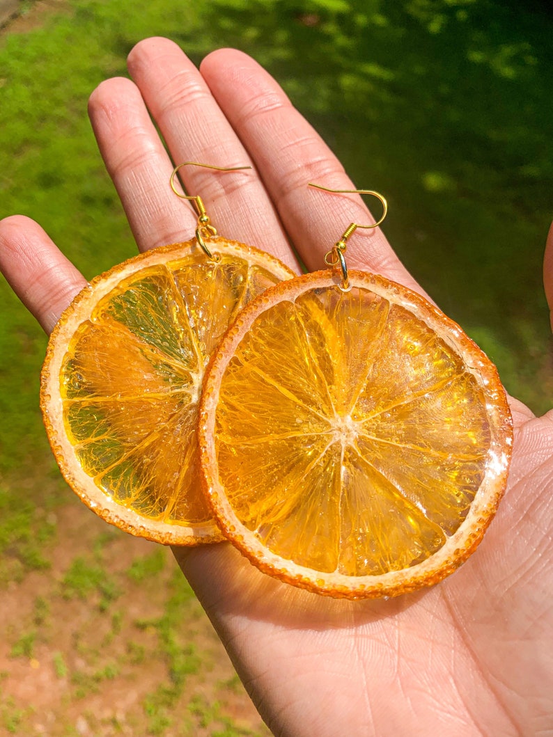 Orange Real Fruit Earrings // The Fruitopia Collection image 1