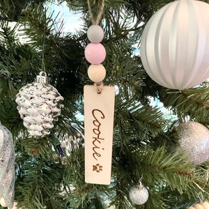 Custom Pet Ornament | Stocking Name Tag | Gift Tag | Wooden Pet Memorial Ornament | Personalized Christmas Ornament