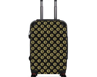 Stylish Bitcoin Travel Suitcase for Adventurers, Frequent Flyers, Weekend Getaways, Trendy luggage, Travel Gifts, Bitcoin Fan gift, BTC gift