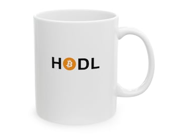 Hodl Bitcoin Mug, Funny Crypto Coffee Mug