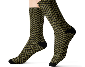 All-Over Print Fleece Lined Crew Socks, Unisex Fit