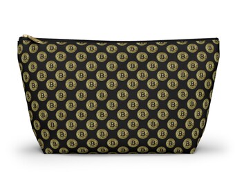 Bitcoin Accessory Pouch, Stylish Crypto Wallet, BTC Makeup Bag, BTC Travel Organizer, Gift for Cryptocurrency Enthusiasts, Bitcoin Fan Gift
