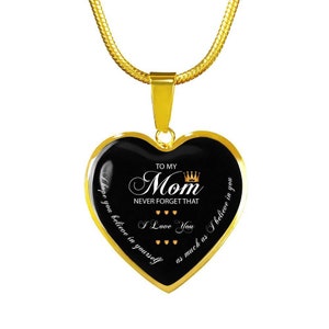 Mamma non dimenticare mai che ti amo cuore collana, regalo per la mamma, regalo figlio alla mamma, regalo della ragazza alla mamma, regalo del bambino alla mamma, festa della mamma
