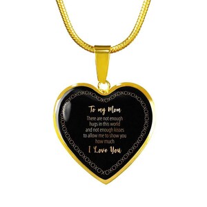 To My Mom I Love You Heart Charm Necklace, gift for mom, son&#39;s gift to mom, girl&#39;s gift for mom, child&#39;s gift for mom,  Mother&#39;s Day