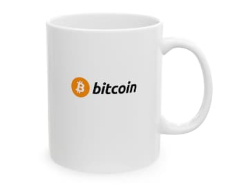 Bitcoin Logo Coffee Mug, Crypto HODL Gift