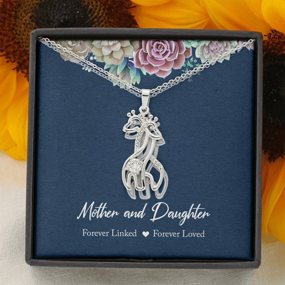 Mother and Daughter Forever Linked Loved Mother Daughter Giraffe Necklace Mothers Day Gift for Mom Gift for Daughter Mother daughter Etsy