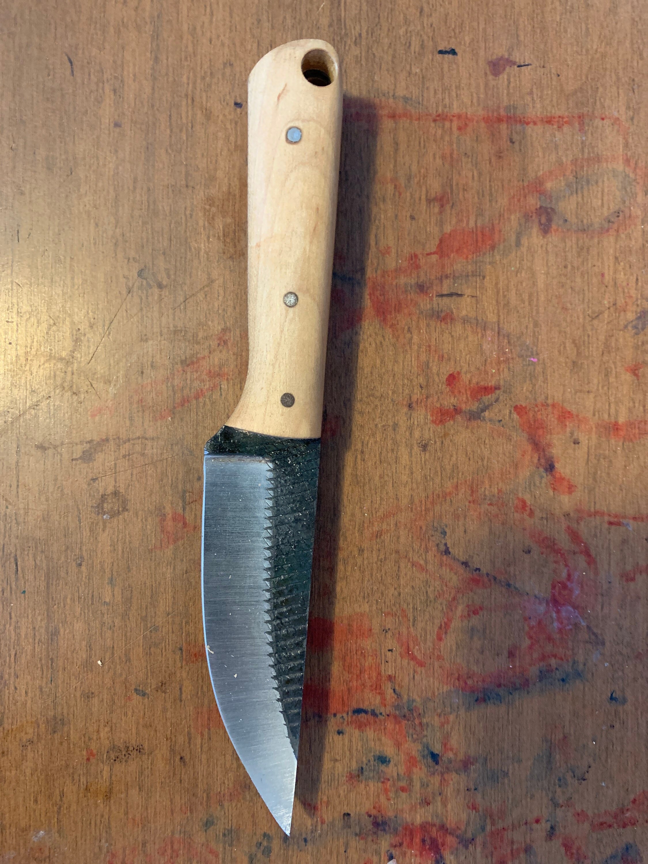 Rasp Knife With Maple Handle & Leather Sheath Etsy New Zealand