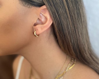 Gold Earrings Dangle Dainty Gold Filled Earrings Spiral Earrings