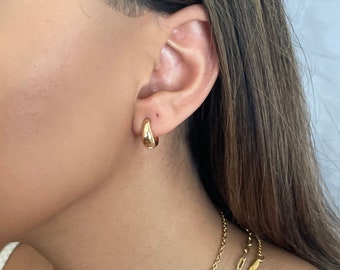 womens Kids earings Bag Gold Filled CZ Child safety girls heart Hoop Earrings womens Kids earings Bag Gold Filled CZ Child safety girls heart Hoop Earrings