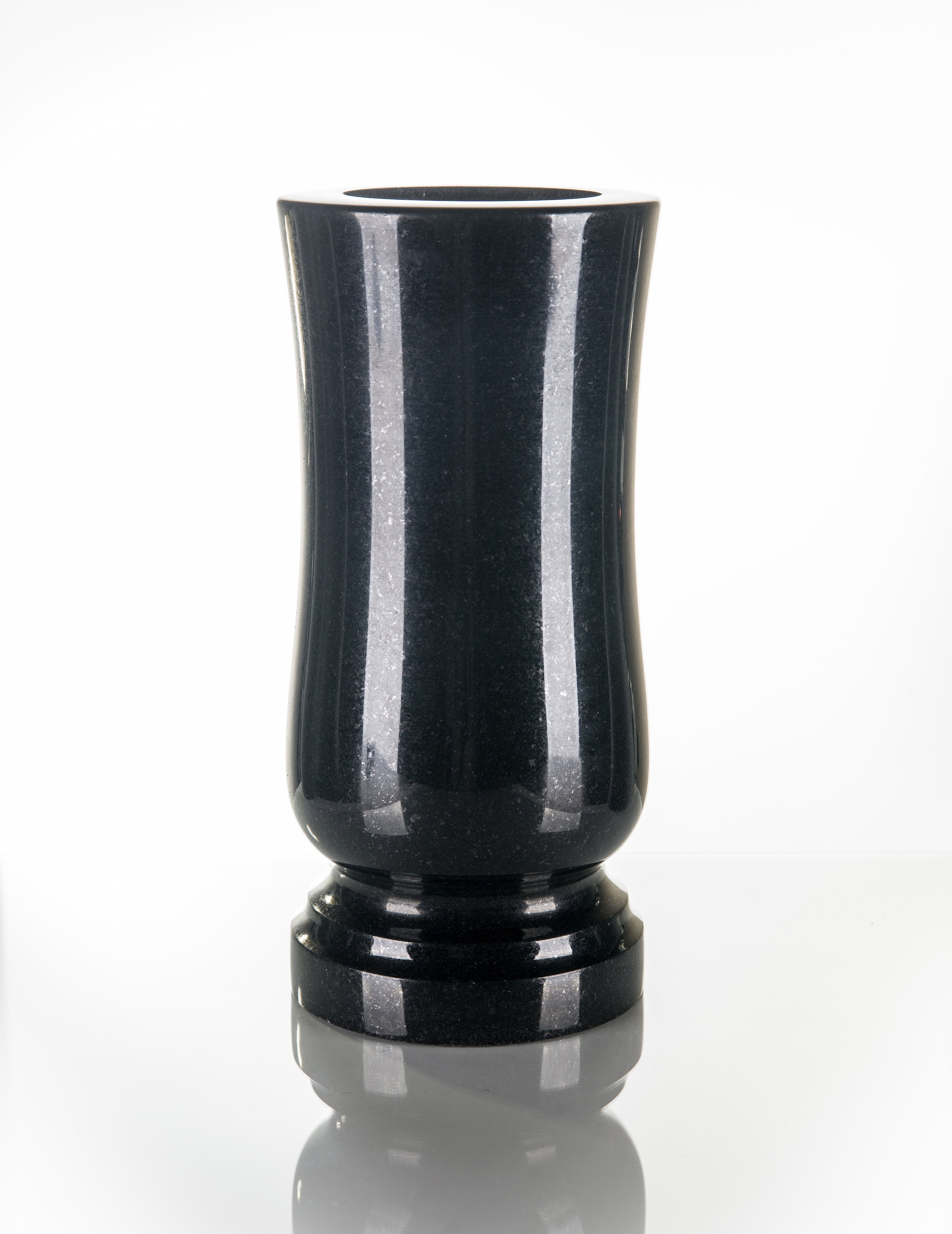 Stone Black Vase Granite Memorial Headstone Cemetery Funeral Tombstone, Black Granite, Stone