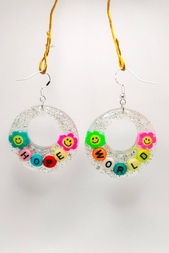 Hope World BTS kpop earrings Hoseok jhope bts resin earrings handmade