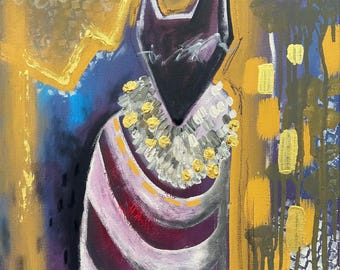 Original Painting Acrylic Mixed Media on Canvas “The Sovereign” 16x20