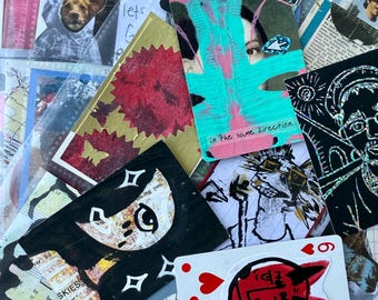 Mystery Original Art Trading Cards ACEO Mixed Media Collage Drawing Paint