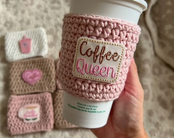 Cup Sleeve, Coffee Sleeve, Eco-Friendly Cup Sleeve, Character Accessories, Coffee Queen, Minimalist Cup Sleeve