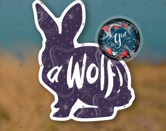 A Wolf! - Rabbit friend matte vinyl sticker