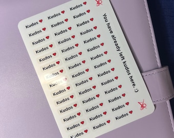 Kudos Transparent Planner Stickers: Fan Fiction Archive (42 Mini Stickers)