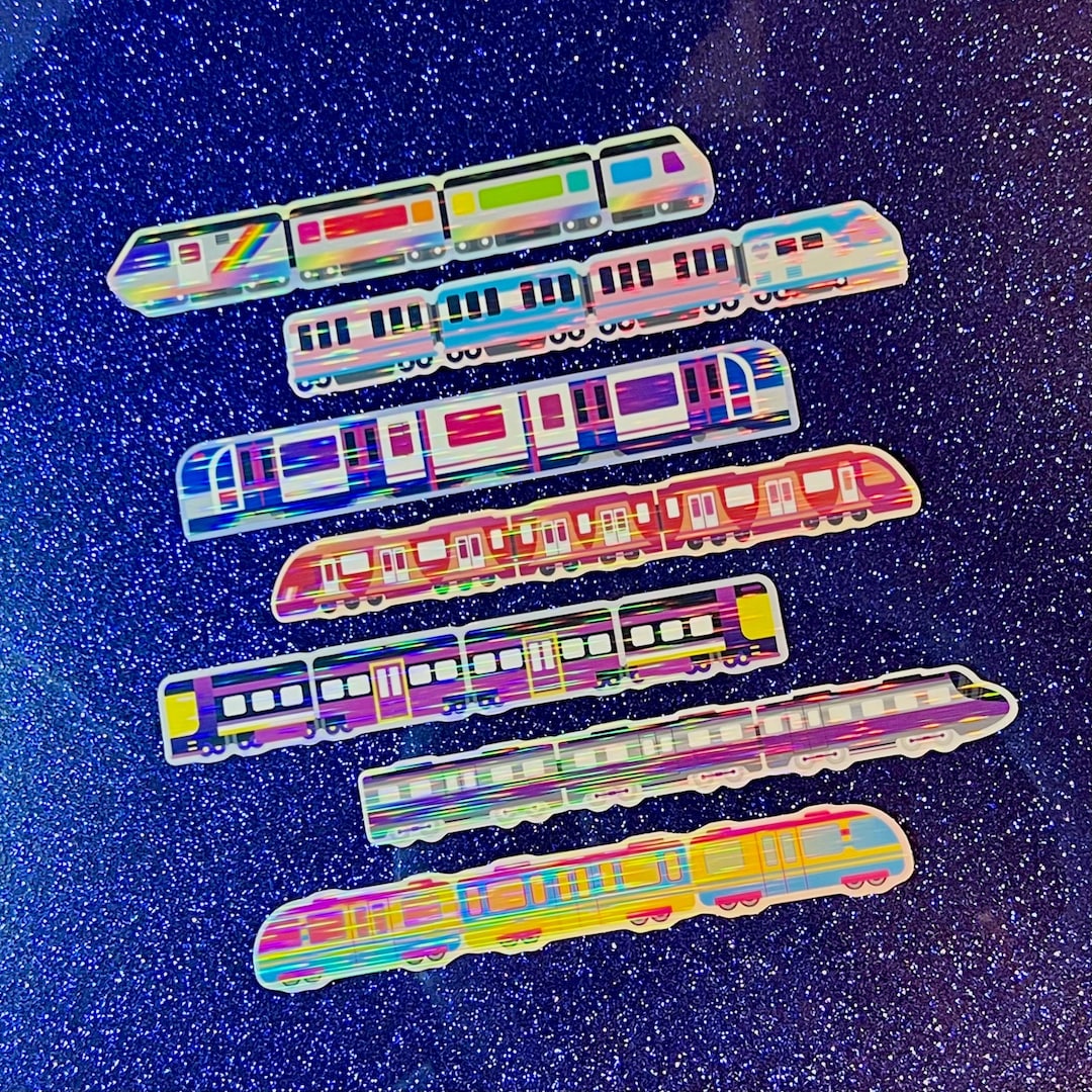 Rainbow Pride Train Stickers: Holographic Vinyl Decals, 5" - Etsy