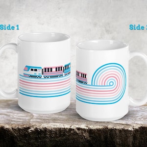 TRANSportation Zug Becher 11 Unzen / 15 Unzen - Eisenbahn Themed Transgender Pride Geschenk Gayzug