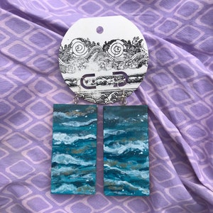 Wooden Water Painted Earrings