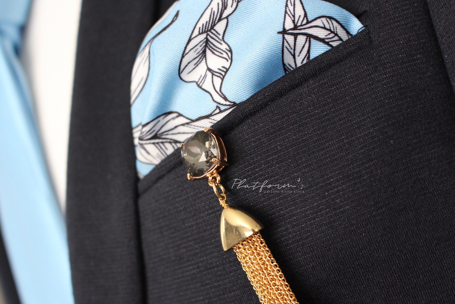Smoke Diamond Tassel Luxury Lapel Pin // Personalized Jewelry Etsy