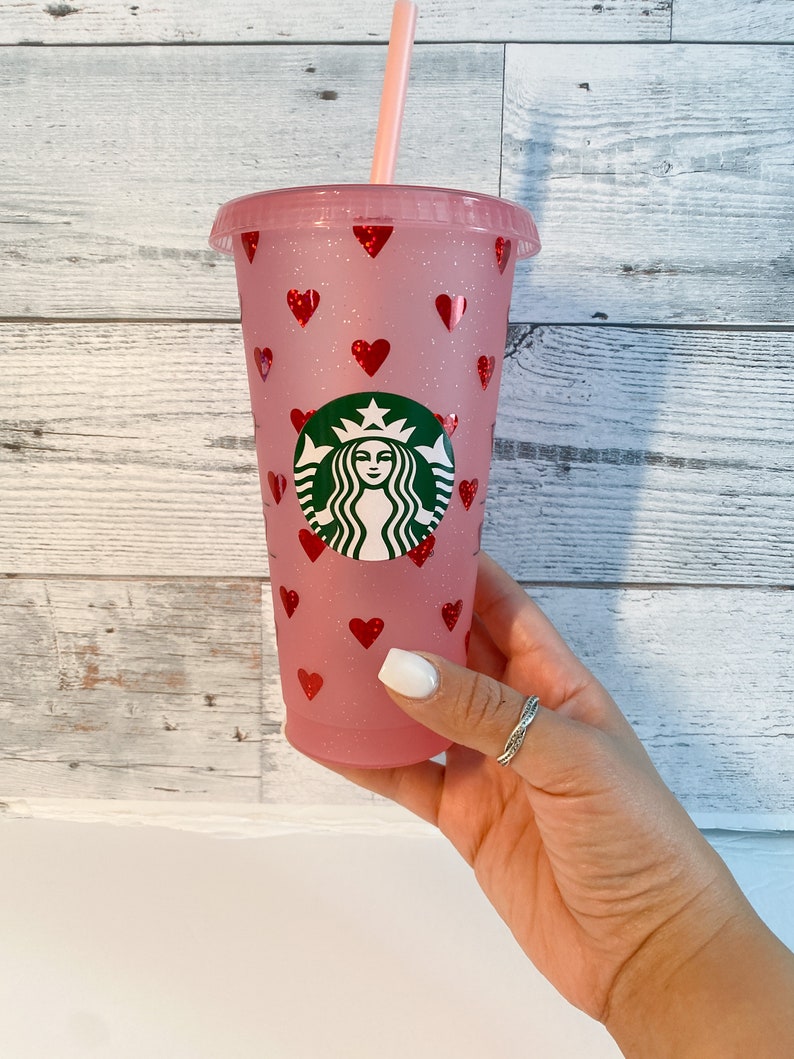 Valentines Day Starbucks Cold Cup / Gift for Friend / Gift for Etsy