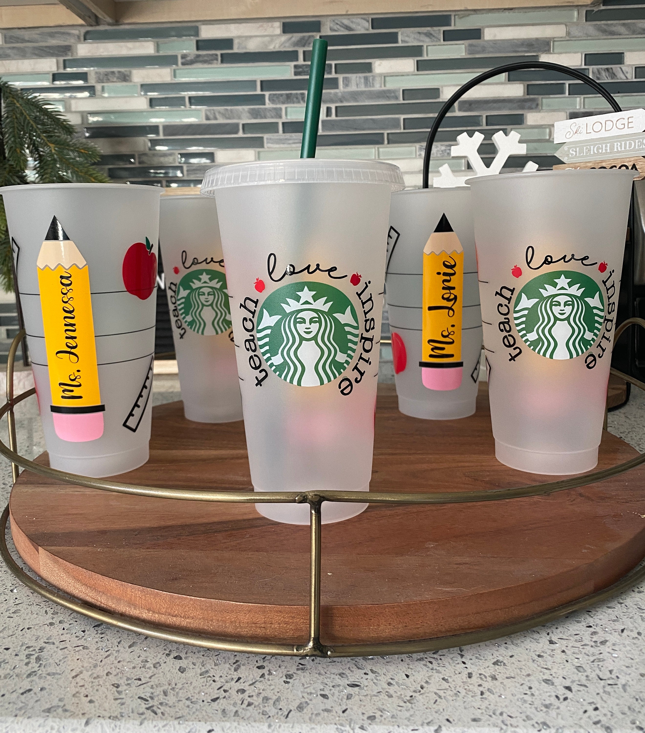 Personalized Teacher Starbucks Cold Cup Teacher Gift Idea Etsy