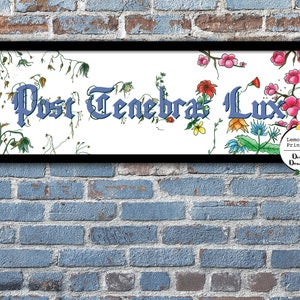 Printable Post Tenebras Lux Wall Art 4x12, INSTANT DOWNLOAD, After Darkness Light, Reformed Christian Art, Christian Wall Art, Theology Gift